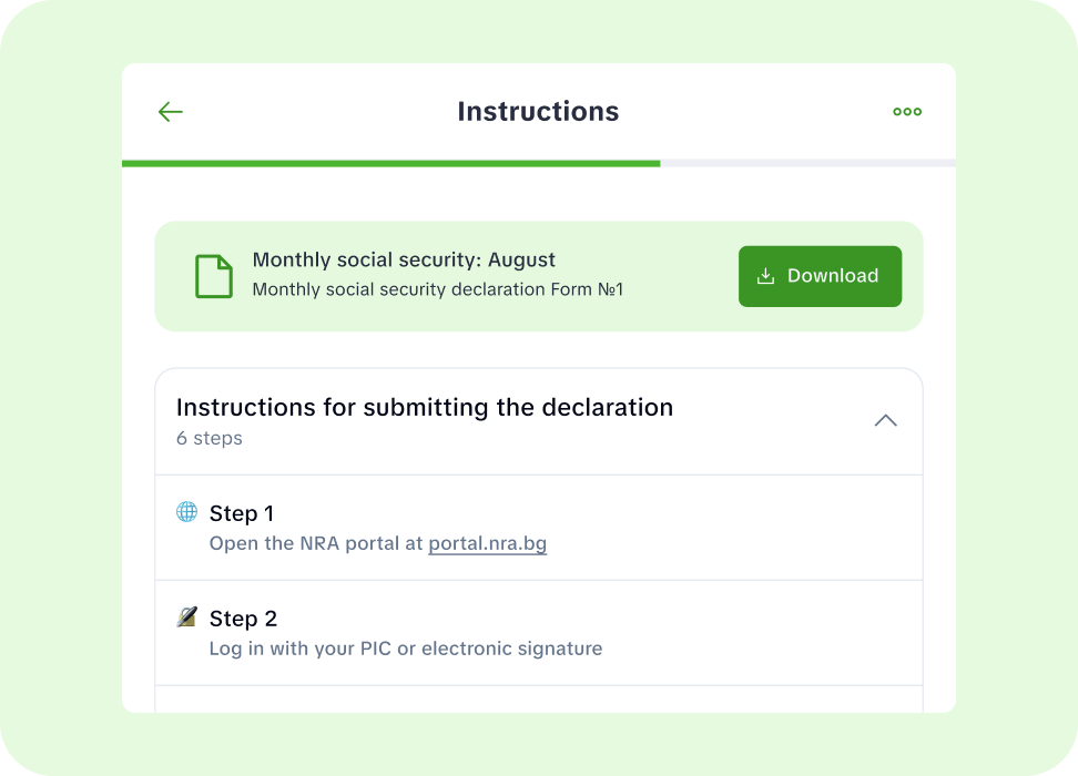 Example components from the platform's user interface